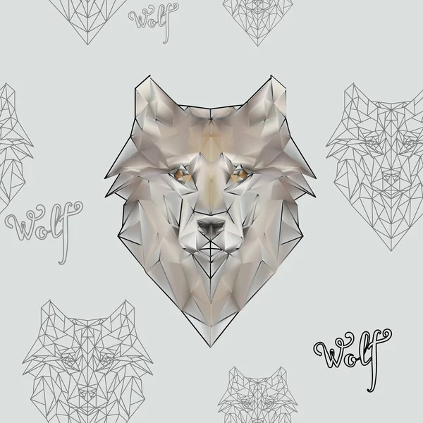 Wolf illustration watercolor vector — 스톡 벡터