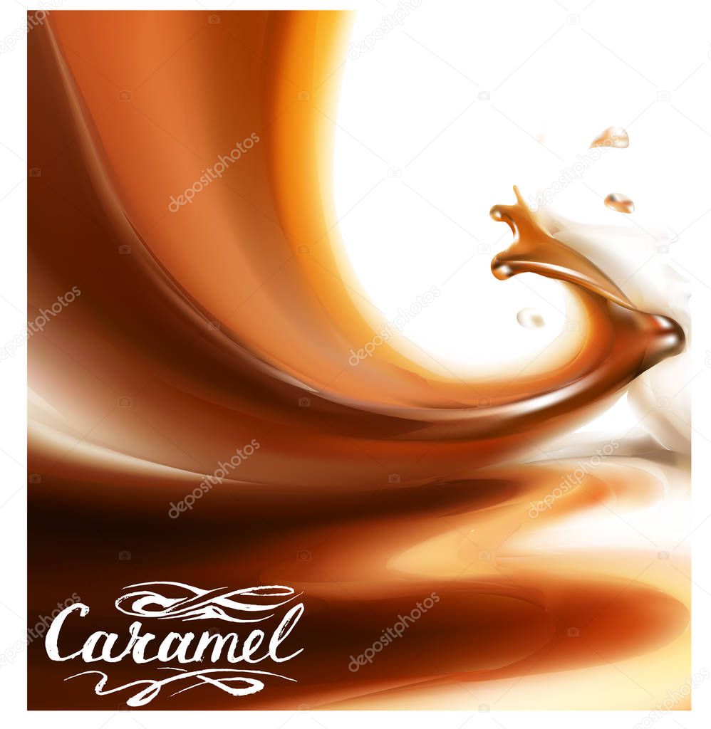 liquid chocolate, caramel or cocoa illustration seamless texture