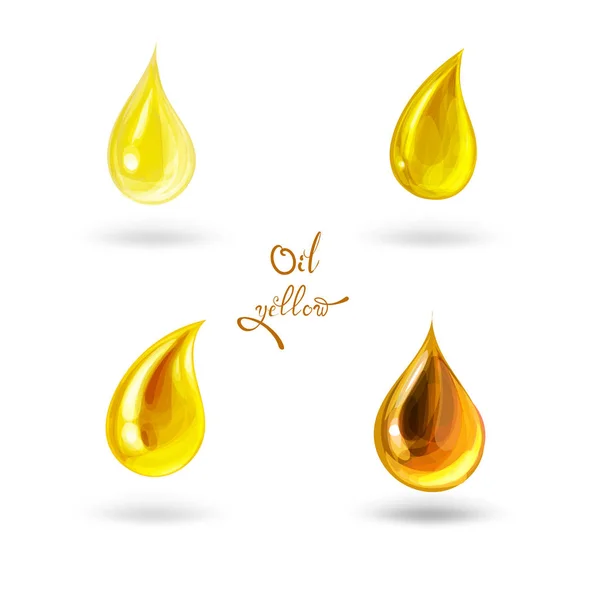 Olejový Žlutý Ilustrace Prostorový Vektor Realistický Množina — Stockový vektor