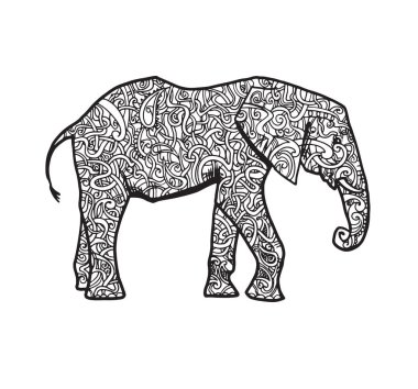 Fil mandala illüstrasyon baskı sanat tasarımı 