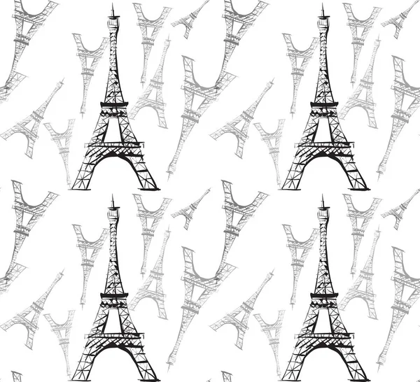 Eiffeltoren Naadloos Patroon — Stockvector