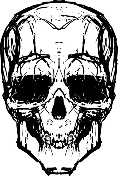 Black White Textured Pattern Skull — Stockový vektor