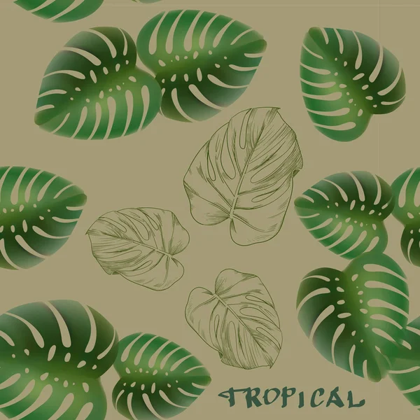 Vectores de hojas tropicales — Vector de stock