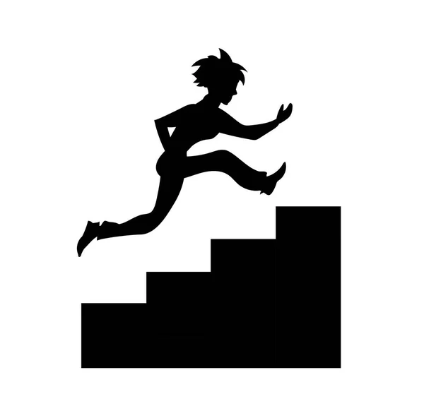 Silhouette Man Jumping Running — Archivo Imágenes Vectoriales