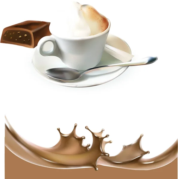 Cocoa Splash Vector Illustration — ストックベクタ