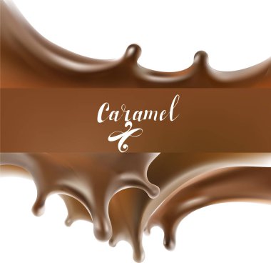 sıvı karamel illüstrasyon doku vektör 3d illüstrasyon 