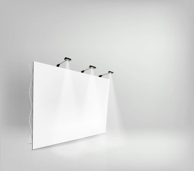 3d rendering empty billboard with white background for your design.
