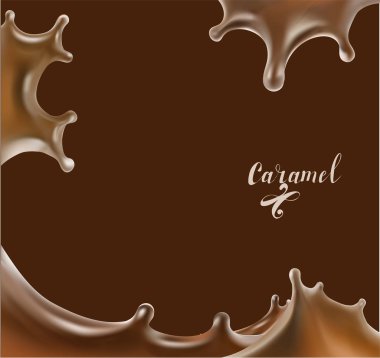 sıvı karamel illüstrasyon doku vektör 3d illüstrasyon 
