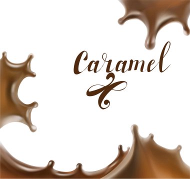 sıvı karamel illüstrasyon doku vektör 3d illüstrasyon 