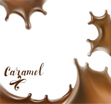 sıvı karamel illüstrasyon doku vektör 3d illüstrasyon 