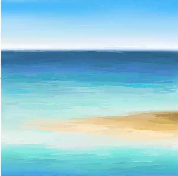 Plage Mer Avec Ciel Bleu — Image vectorielle