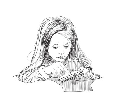 girl sketch vector illustration
