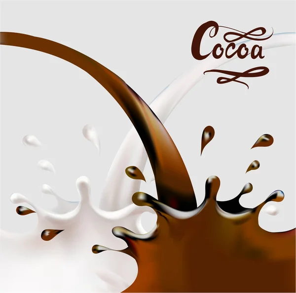 Cocoa Splash Vector Illustration — 스톡 벡터