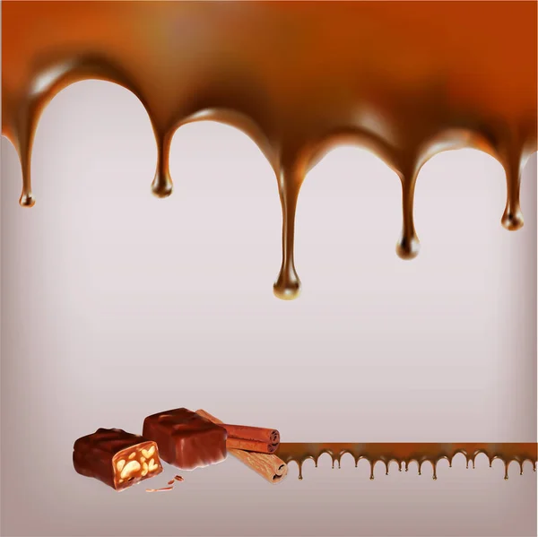 Chocolate Splash Light Background — Stock Vector