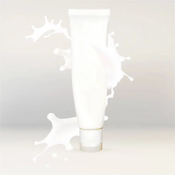 Vector Illustration Milk Splash — Vector de stock