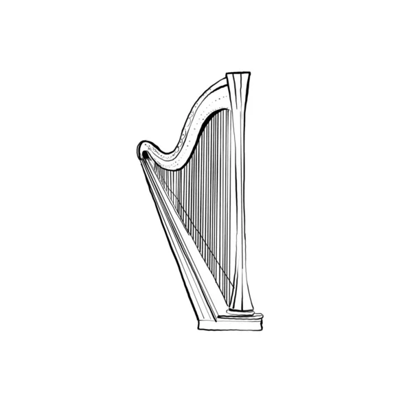 Harp Icon Isolated White —  Fotos de Stock