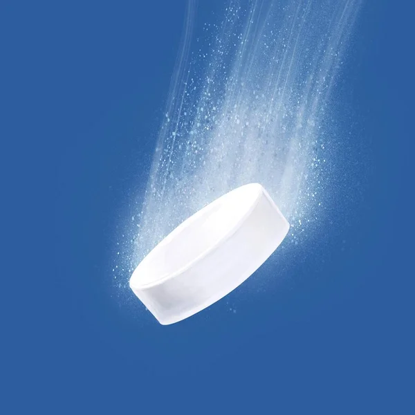 White Medicall Pill Blue Backfround — 图库照片