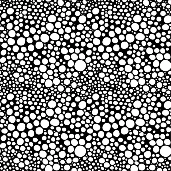 Abstracte Hand Getekend Door Zwarte Witte Rondjes Naadloze Achtergrondpatroon — Stockfoto