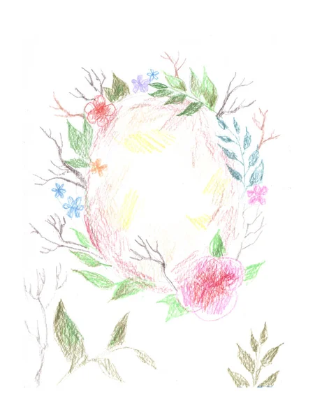 Квіти Фон Ілюстрація Мистецтво Акварельний Принт — стокове фото
