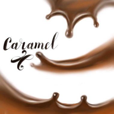 Karamel logo deseni arka plan suluboya