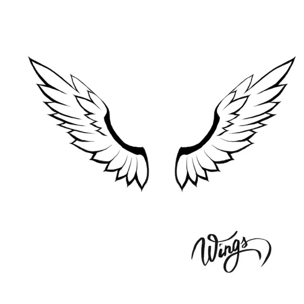 Melek kanatları çizim simgesi tasarımı — Stok fotoğraf