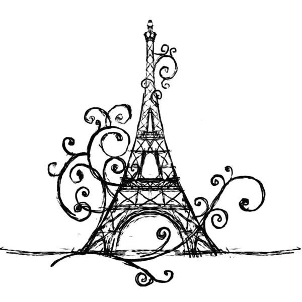 Tour Eiffel Logo Texture Fond Aquarelle — Photo