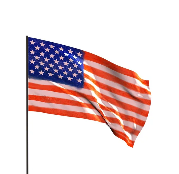 732American Flag Waving Wind Rendering Render —  Fotos de Stock