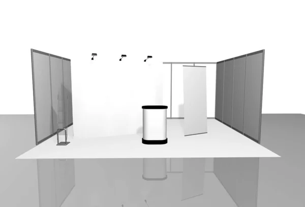Stand expo design sablon kiállítás fehér hirdetési felületek — Stock Fotó