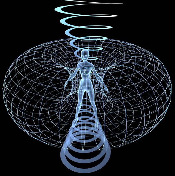 человек и космос аура магическое лечение абстракция фон футуристический иллюстрация 3d рендеринг ДНК
