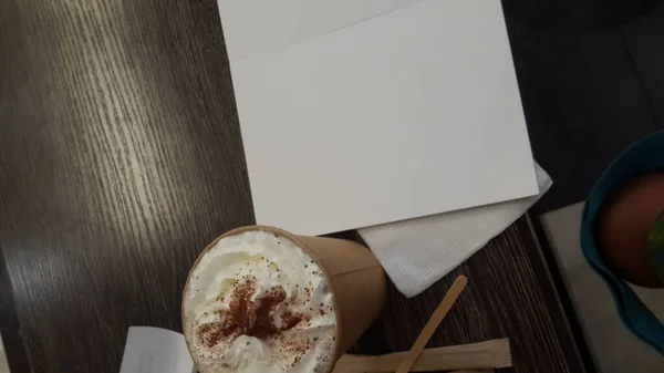 Coffee Drink Blank Paper — Zdjęcie stockowe