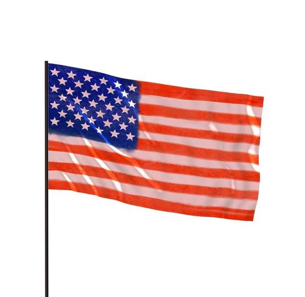 Amerikanische Flagge Weht Wind Rendering Render — Stockfoto