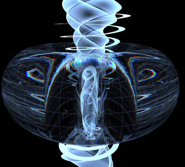 Energy Field Illustration Render Man Woman Spiral Ray — Stock Photo, Image