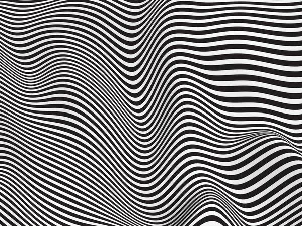 Stripes Black White Texture Rendering Waves — Stock Photo, Image