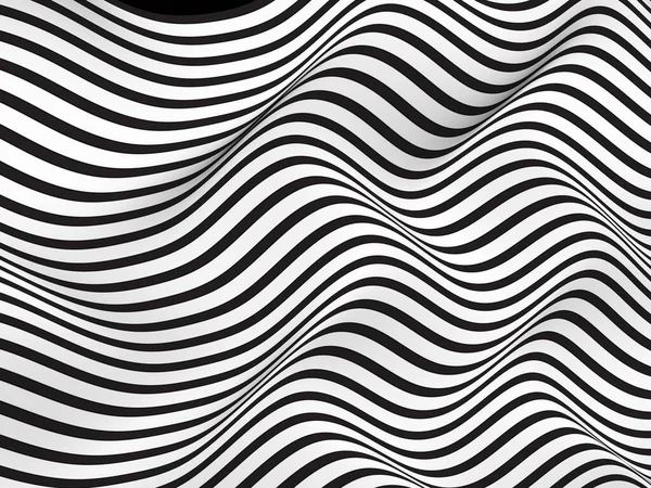 Çizgiler Siyah Beyaz Desen Rendeleme Dalgaları — Stok fotoğraf