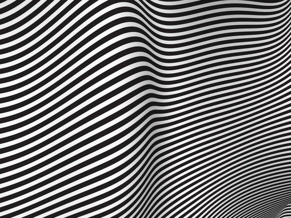 Stripes Black White Texture Rendering Waves — Stock Photo, Image