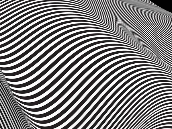 Stripes Black White Texture Rendering Waves — Stock Photo, Image