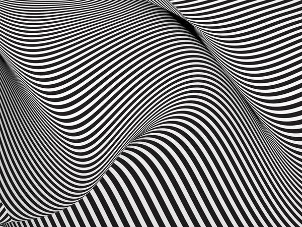 Stripes Black White Texture Rendering Waves — Stock Photo, Image