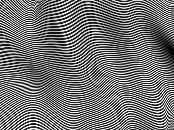 Полосы Черно Белая Текстура Рендеринг Волны — стоковое фото