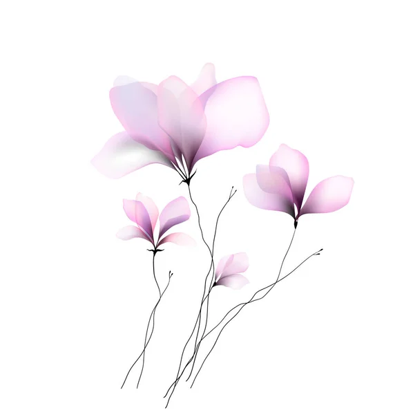 Flores Ilustración Acuarela Impresión Diseño Plantilla Delicado Color Pastel — Foto de Stock