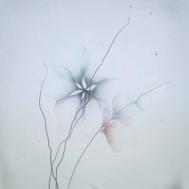 Suluboya çiçekleri şablon çerçeve vignette davet illüstrasyonu