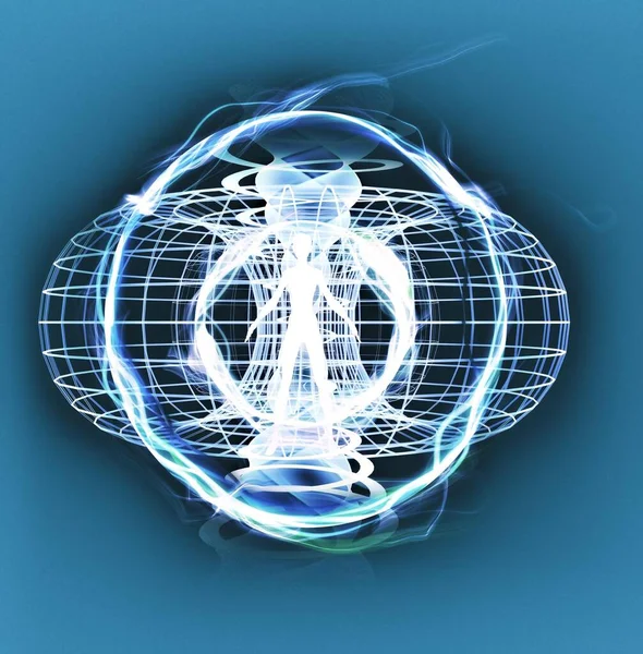 Energy Field Illustration Render Man Woman Spiral Ray — Stock Photo, Image