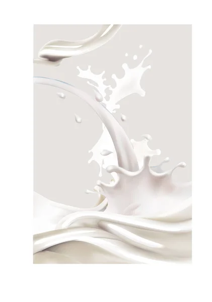 Mléko Stříkne Izolovaný Ilustrační Vektor — Stockový vektor