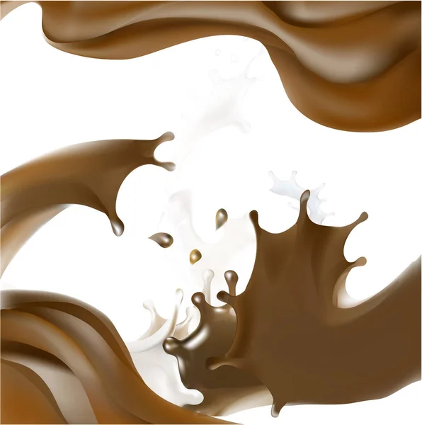 Mléko Stříkne Izolovaný Ilustrační Vektor — Stockový vektor
