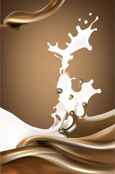 Süt Izole Illüstrasyon Vektörü Sıçratır — Stok Vektör