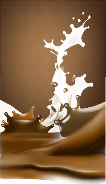 Melk Spatten Geïsoleerde Illustratie Vector — Stockvector