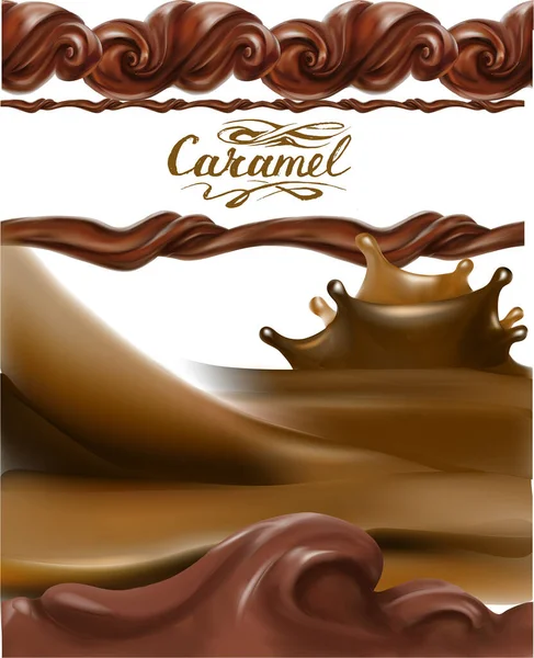 Milch Spritzt Isoliert Illustration Vektor Schokolade — Stockvektor
