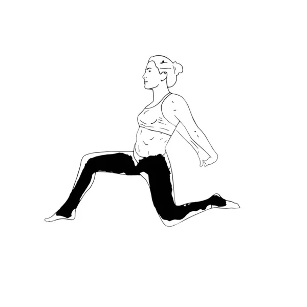Girl Doing Fitness Illustration Sport Doing Exercise — Stock Vector