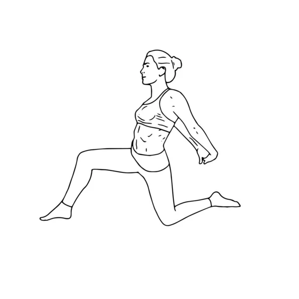 Девушка Делает Фитнес Иллюстрации Спорт Делать Упражнения — стоковый вектор