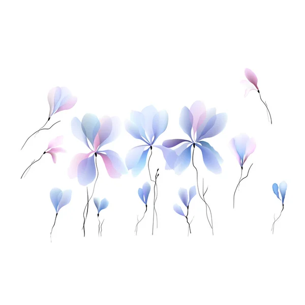 Акварельні Квіти Шаблон Рамки Віньєтки Запрошення Ілюстрація — стоковий вектор