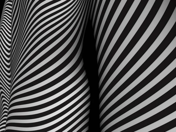stripes abstract background black and white waves 3d rendering